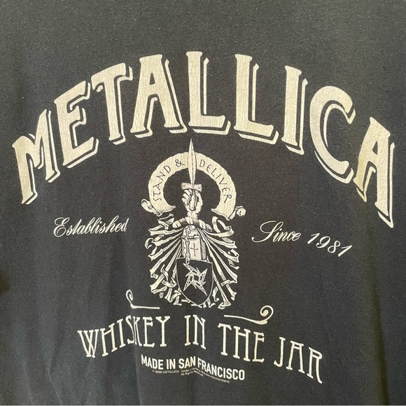 Vintage Y2K 2005 Metallica Whiskey In The Jar Black Shirt // M - Picture 2 of 5